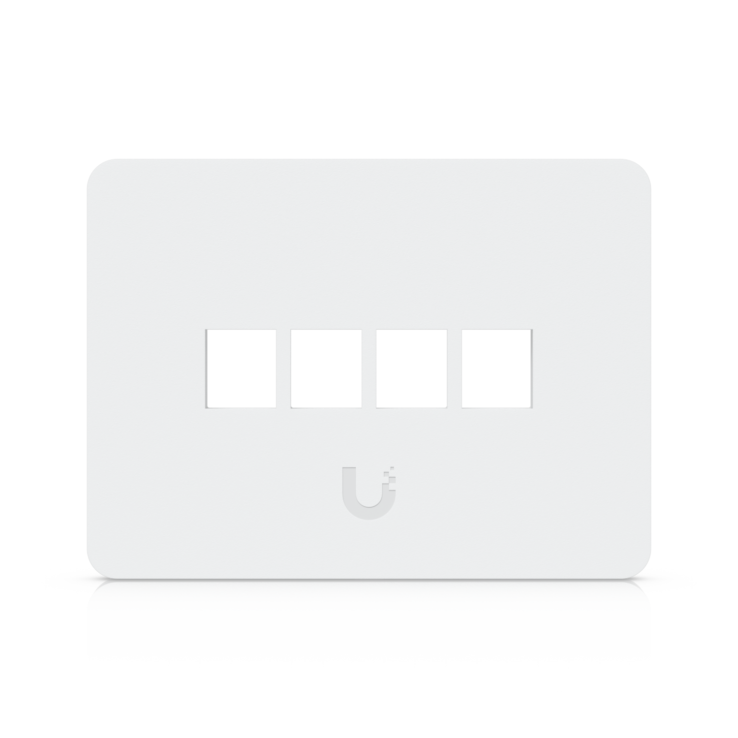 Ubiquiti UACC-WP-Keystone-H-4P horizontal 4-port keystone wall plate front view