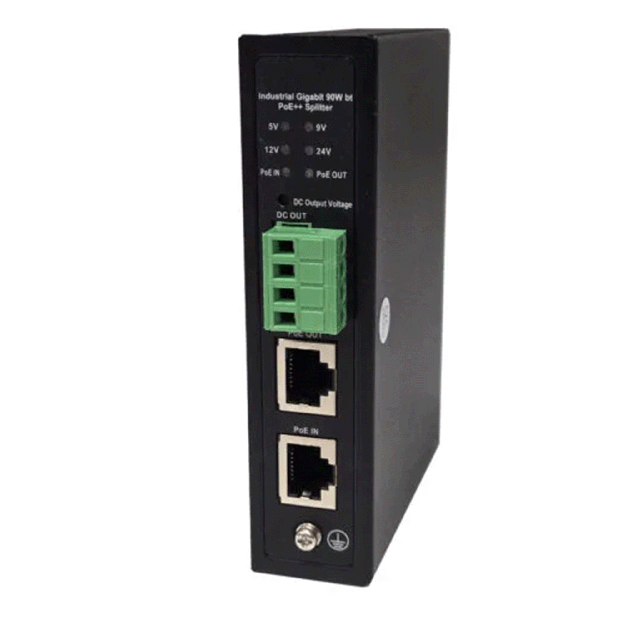 Tycon Power POE-SPLT-BT-UNI-P Gigabit 90W PoE Splitter, 802.3af/at/bt 48VDC 2/4 Pair PoE IN; 5V, 9V, 12V, 24V, 802.3bt PoE Output, 72W Max