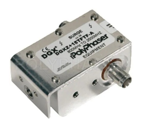 [DGXZ+15TFTF-A] PolyPhaser DGXZ+15TFTF-A TNC F/F Coaxial RF Surge Protector, 800MHz - 2.5GHz, 300W, IP67, 15 V Max., 500uJ, 20kA, Hybrid, Bracket Down, Hole Mount