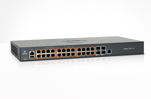[MX-EX2028PxA-0] Cambium Networks MX-EX2028PxA-0 cnMatrix EX2028-P, Intelligent Ethernet PoE Switch, 24 1G and 4 SFP+ fiber ports